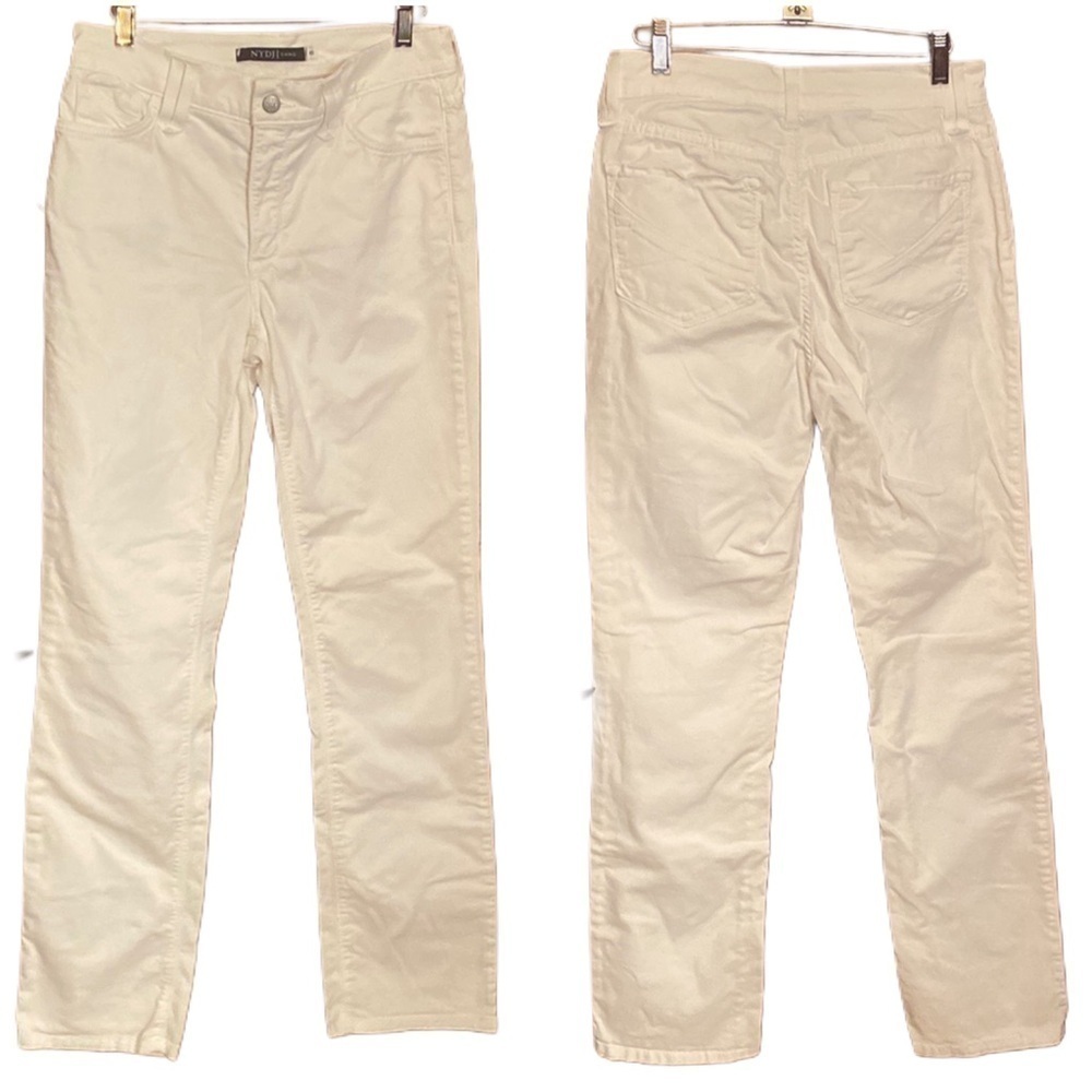 NYDJ white straight leg Ankle Chino Pant Jean spandex stretch slimming sz 6 - Picture 3 of 9